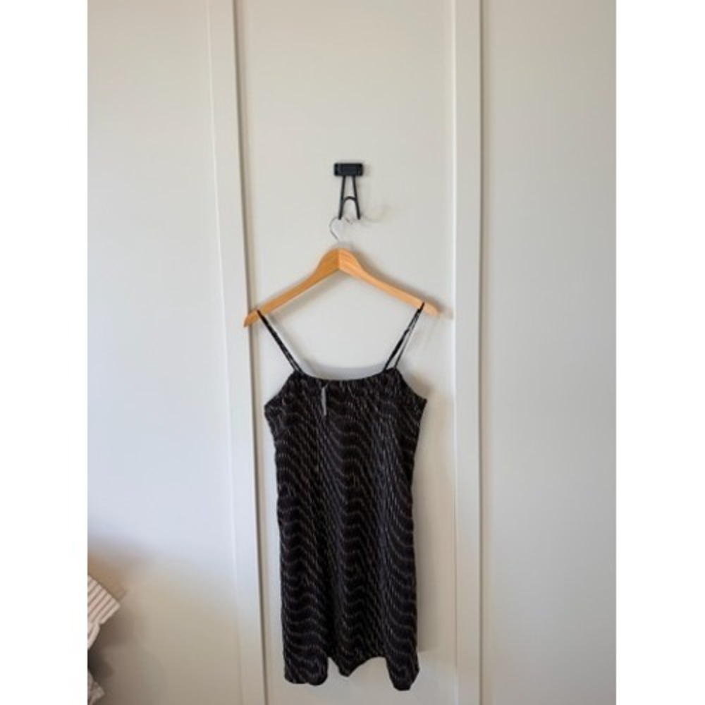 Banana Republic Brown Ikat Geometric Slip Dress Mini Spaghetti Strap Size 6 NEW‎